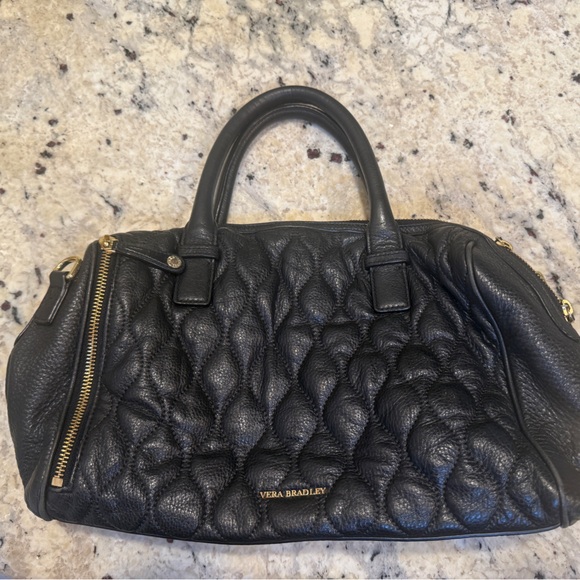 Vera Bradley Black Textured Satchel - Picture 1 of 5